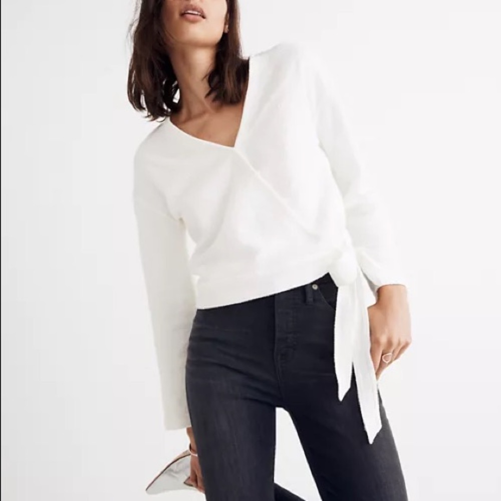 Madewell Texture and Thread faux Wrap blouse